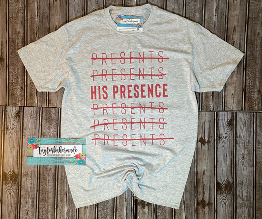 The Magic Of Christmas Is Not In The Presents But In His Presence Jesus Christmas TShirt