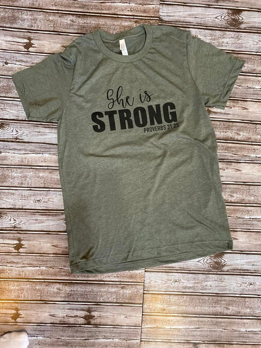 She Is Strong Proverbs T-Shirt