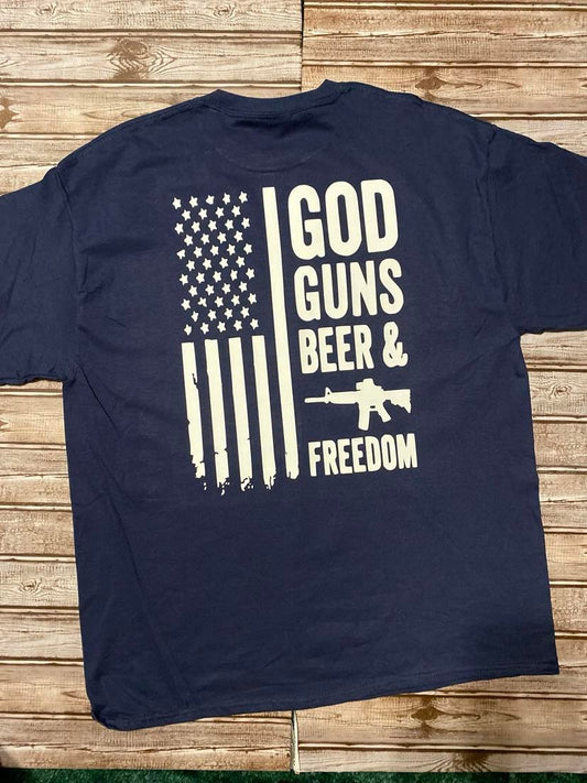 God, Guns, Beer & Freedom Guys T Shirt