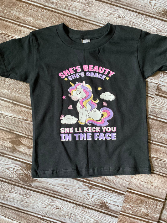 She’s Beauty She’s Grace, She’ll Kick You In The Face Tee